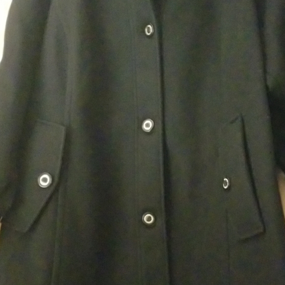 Tommy Hilfiger Black  Coat Long Length Structured Collar - Picture 3 of 7